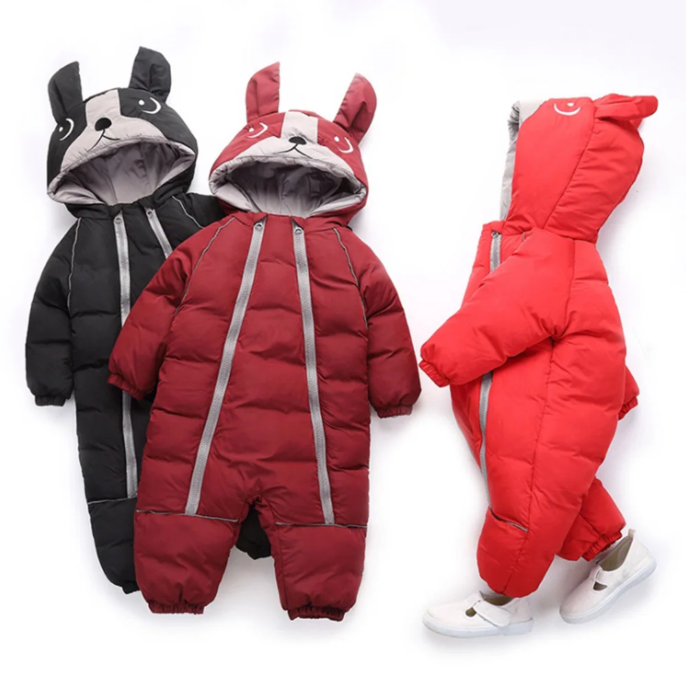

Cute Newborn Infant Hooded Jumpsuit Jacket Outerwear Baby Boy Girls Winter New Thicken Coat Toddler Cotton Warm Romper