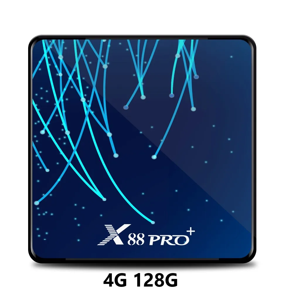 X88 PRO plus Android 9,0 Восьмиядерный ТВ приставка RK3368 4G 64G 128GB BT4.0 4K Google Play Youtube высокопроизводительный процессор ТВ приставка X88 pro - Цвет: Blue 4G128G