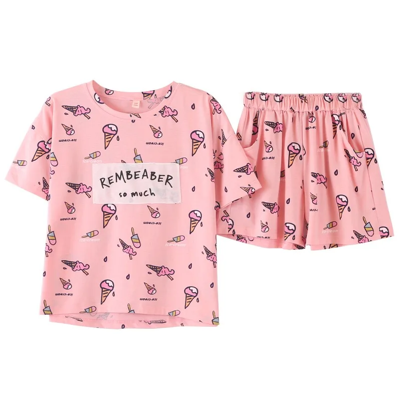 Новые Симпатичные пижамные комплекты с белым и розовым/серым и синим принтом в виде животных, 8 цветов, хлопковые Модные женские пижамные комплекты - Цвет: HAN005