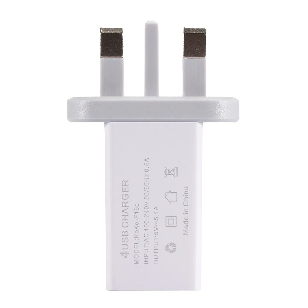 Великобритания Быстрая быстрая зарядка 4 USB зарядное устройство для мобильного телефона настенное зарядное устройство вилка Великобритании адаптер 5.1A быстрозарядная станция зарядное устройство# H15