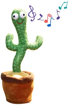 New Electronic Dancing Cactus Singing Dancing Decoration Gift for Kids Funny Early Education Toys Knitted Fabric Plush Toys 2