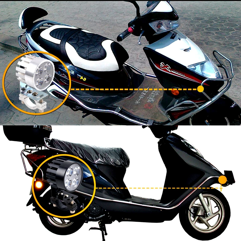 Светодиодная передняя фара мотоцикла 12 В 20 Вт Led moto вспомогательное Вождение лампа скутер аксессуары противотуманные точечные светильники помощь лампа прожектор