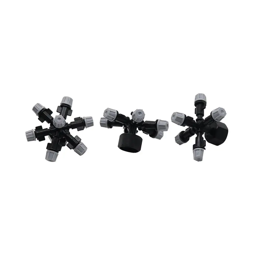 

2 Sets 5-Way 6-Way 7-Way Atomization Grey Nozzles Kit 360 Degree Misting Multi-way Sprinklers Garden Agriculture Irrigation Tool
