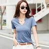 BOBOKATEER plus size v-neck black t shirt women 2022 summer tee shirt femme damskie t-shirt women tshirt cotton camisetas mujer ► Photo 3/6