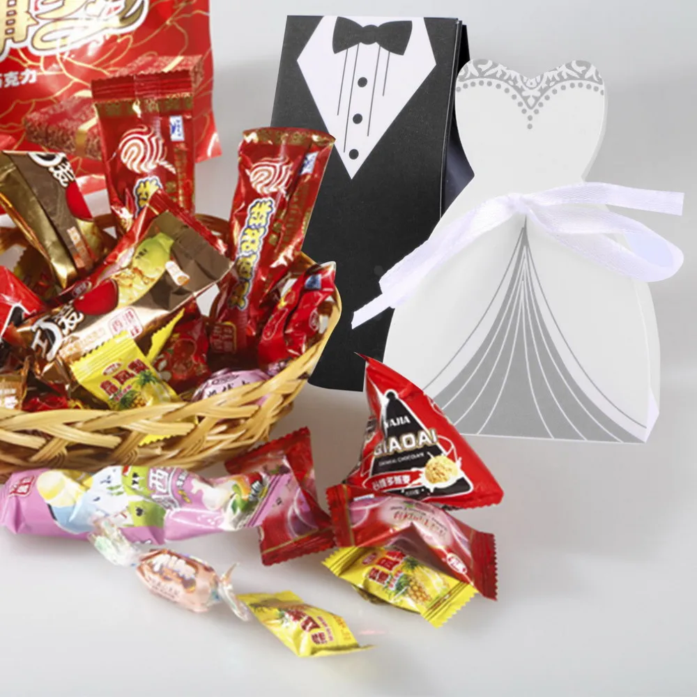 50 шт. свадебное украшение невесты жених свадебные коробочки для конфет милость и подарочная бумага для mariage boda Свадебные украшения