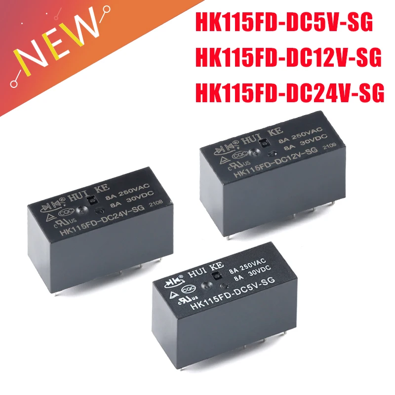 Przekaźnik mocy s HK115FD-DC5V-SG HK115FD-DC12V-SG HK115FD-DC24V-SG 8Pin dwa zestawy do konwersji przekaźnik mocy