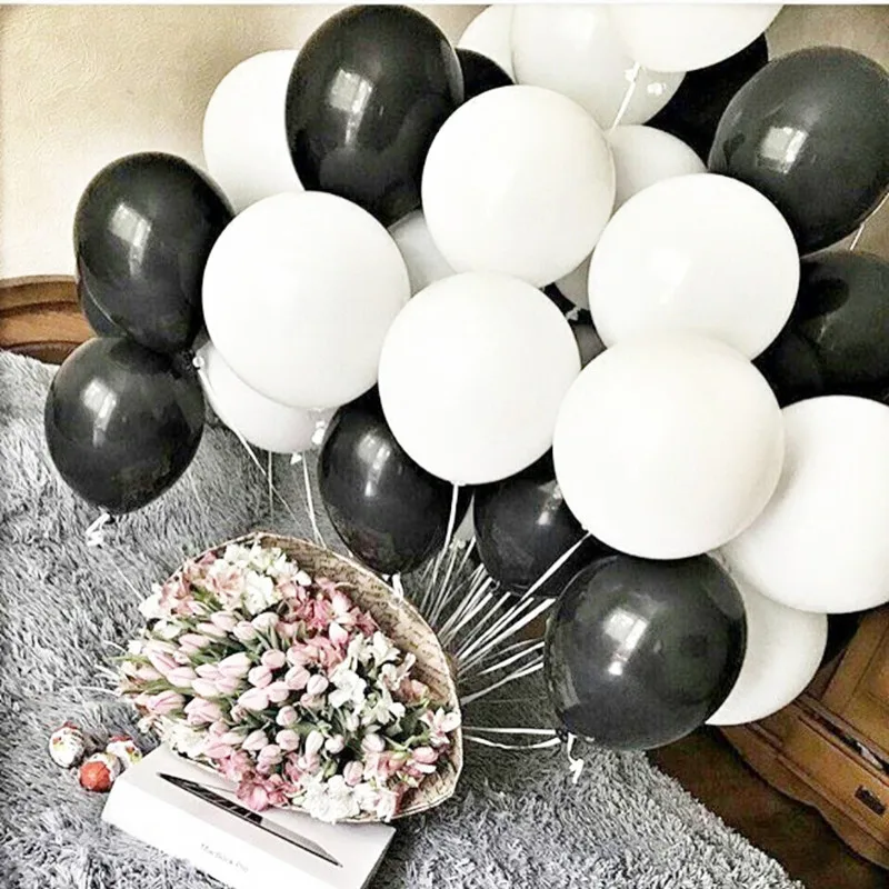 30 шт./лот 2,8 г жемчужные латексные шары черного, белого и серебристого цвета, украшения для дня рождения, свадьбы, вечеринки, воздушные гелиевые шары, Детские Подарочные балоны