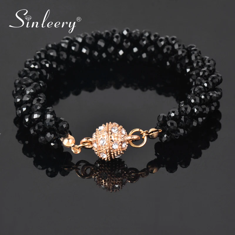 SINLEERY Fashion Crystal Beads Chunky Bracelet Bangle For Women Accessories Jewelry SL456 SSK - Image 2