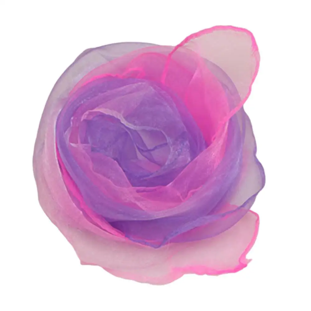 Флуоресцентный желтый HiMISS 20 Pieces Solid Color Gradient Color Silk Scarf Dancing Performance Dedicated Colorful Shawl Square Scarf - Цвет: Флуоресцентный желтый