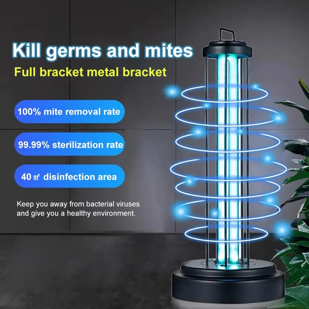 

UV disinfection lamp 38W portable household UV germicidal lamp 60W desktop mobile disinfection and mite removal lamp