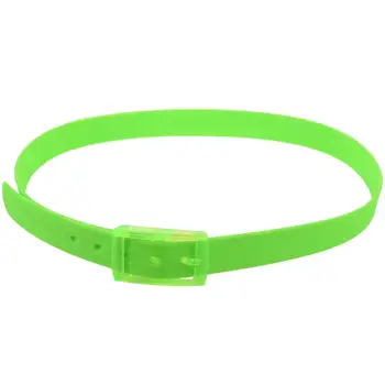 

Men's Women's Silicone Belt Rubber Plastic Buckle Plain Leather Style Adjustable