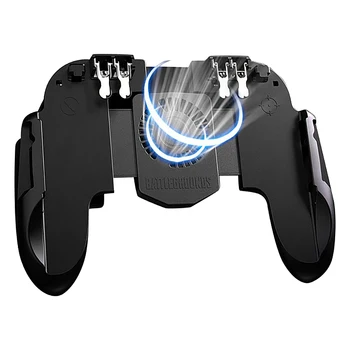 

H9 Game Controller Fan Battery Six-Finger Joystick GamePad, with Radiator Fire Button Mobile Game HandleTrigger for PUBG