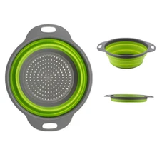 Silicone Folding Drain Basket Creative Retractable Silicone Fruit Vegetable Colander Kitchen Storage Gadgets