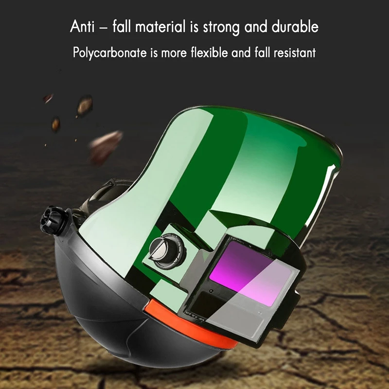 Casco de soldadura proteccion eléctrico arco de argón montado en la cabeza con tapa plana