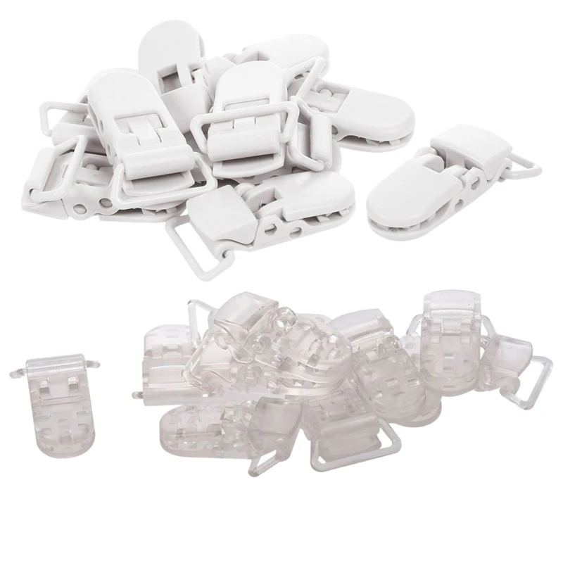 20 шт Детские Т-образные пластиковые зажимы для пустышки пустышка стильный значок держатель прозрачный и белый