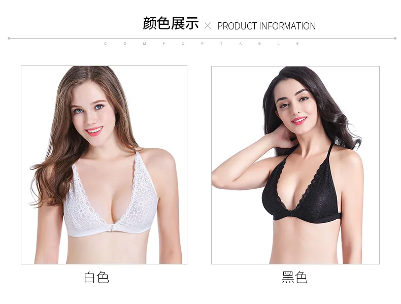 Европа и Америка, стиль, AliExpress, не стальное кольцо, бюстгальтер, кружево, застежка спереди, не губка, треугольная чашка, бюстгальтер, нижнее белье