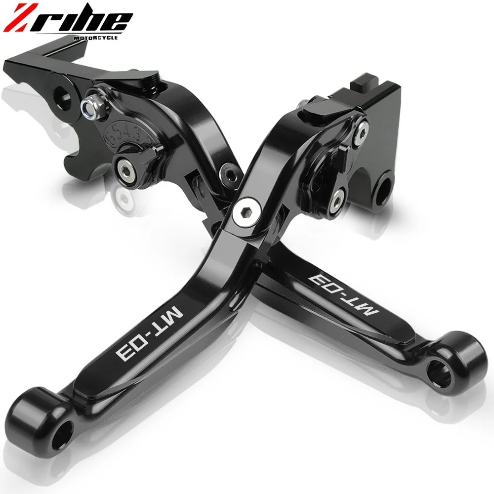 Аксессуары для мотоциклов YAMAHA MT-03 MT03 MT 03 Складные Выдвижные Тормозные Рычаги сцепления MT-03 логотип - Цвет: C