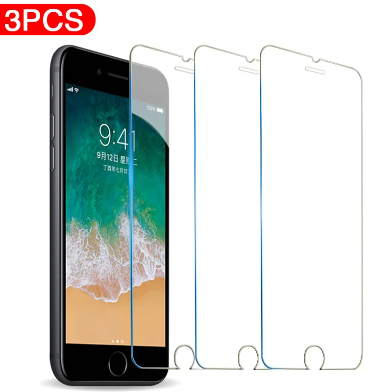 Защитное стекло закаленное для iphone 7/6/6s/8 plus/11 pro/XS max/XR 3 шт. | Мобильные телефоны и