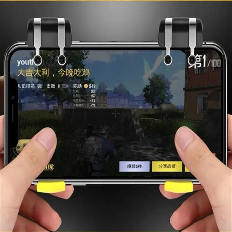  PUBG Mobile Game Phone Gamepad Controller Gaming Joystick Six-Finger Buttons Linkage Trigger Fire B