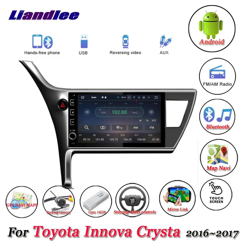 Автомобильная Мультимедийная система Android для Toyota Innova Crysta 2016 2017 радио BT GPS