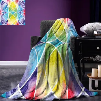 

Sacred Geometry Throw Blanket of Egyptian Surrounding Partial Circular Arcs with Motley Effects Warm Blanket for Bed Couch