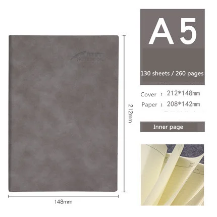 O 260 Line Pages Школьная программа, офисный блокнот Bullet Journal, канцелярские товары, кожаная деловая запись для совещаний, А5, бумажный блокнот в горошек, блокнот, планировщики - Цвет: O 260 Line Pages