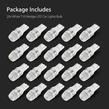

20pcs T10 LED W5W High Power Wedge Car Dome Light Bulb 192 168 194 Super White 12V Car Headlight Fog Lamp LED Bulb