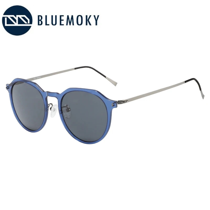 Солнцезащитные очки BLUEMOKY мужские поляризационные винтажные круглые брендовые