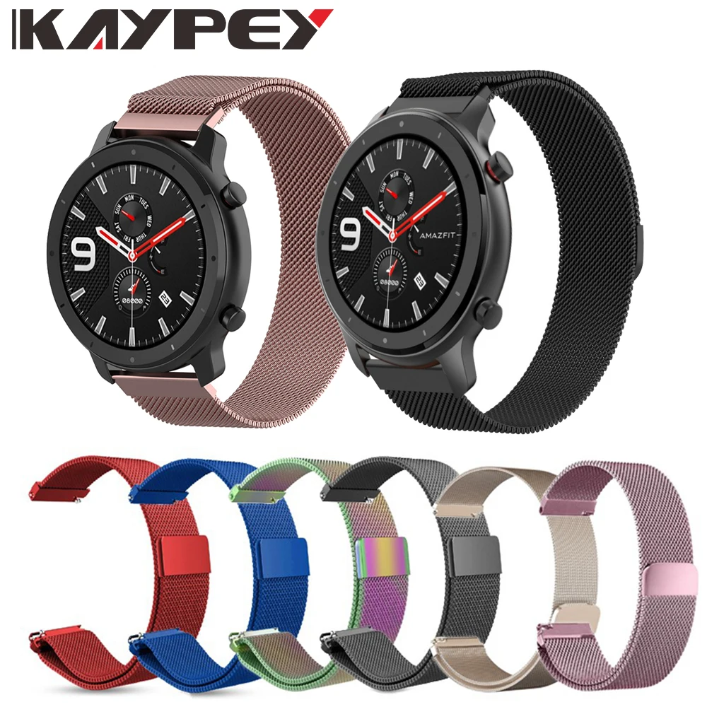 

Milanese Stainless Steel Band Strap For Xiaomi Amazfit GTR 42mm 47mm Smart Watch Metal Wrist band for Huami Amazfit Bip PACE