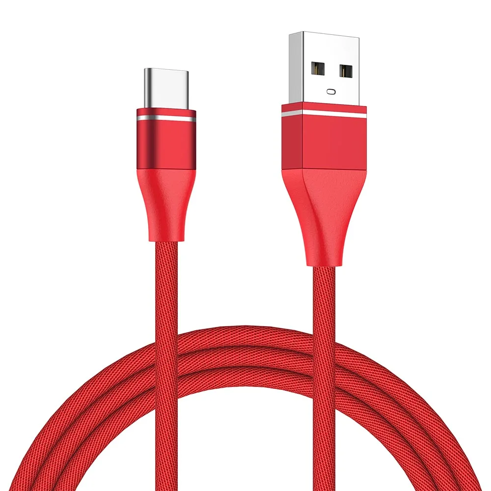 MUSTTRUE USB кабель Тип C кабель передачи данных для быстрой зарядки для samsung S9 HAUWEI P30 Pro USB-C джинсовый телефон зарядное устройство Шнур tipo c - Цвет: Red