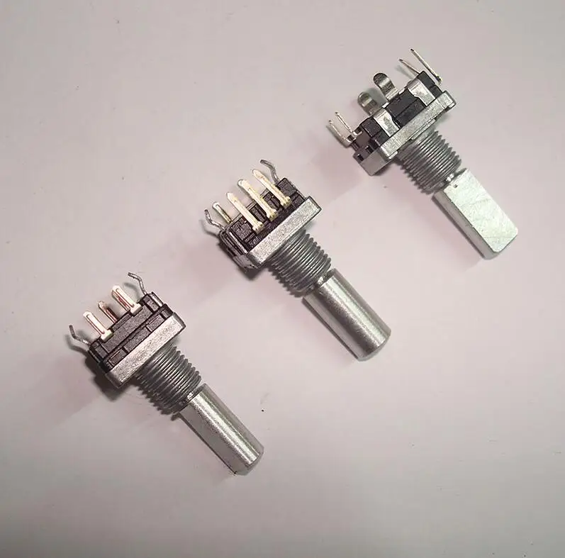 

2pcs/lot pjiap switch rotary encoder EC11 type audio digital potentiometer with switch five feet handle length 20MM