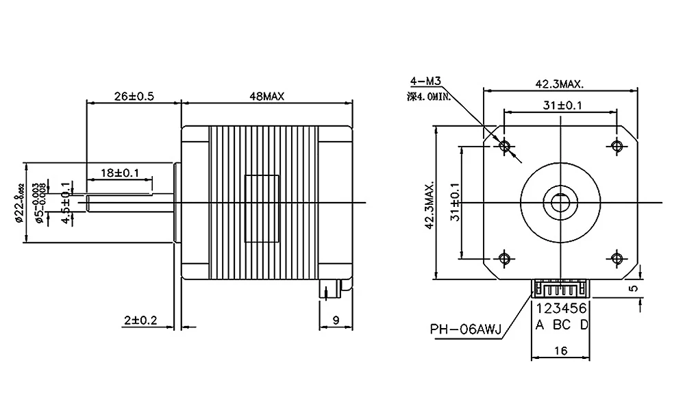 Nema17 17HS8401 17HS8401S para extrusora Titan с 4мя фазами, Nema 17 22 мм 42 двигатель para piezas de impressora 3D