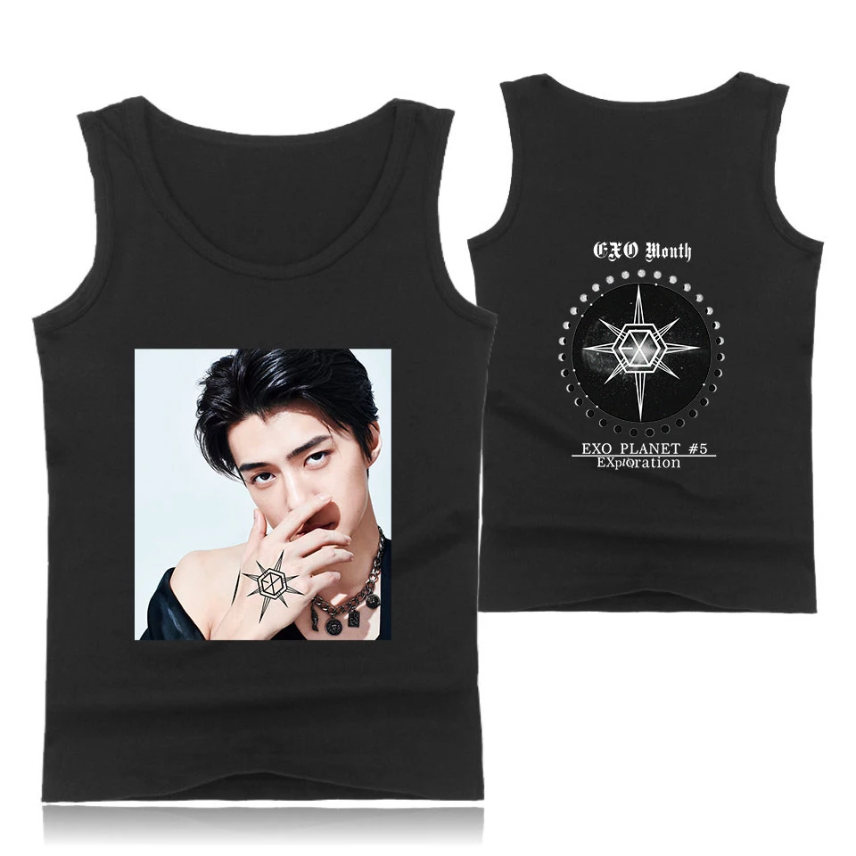 EXO PLANET#5 модные стильные хипстерские Повседневные Удобные Популярные летние топы без рукавов с круглым вырезом для мужчин и женщин