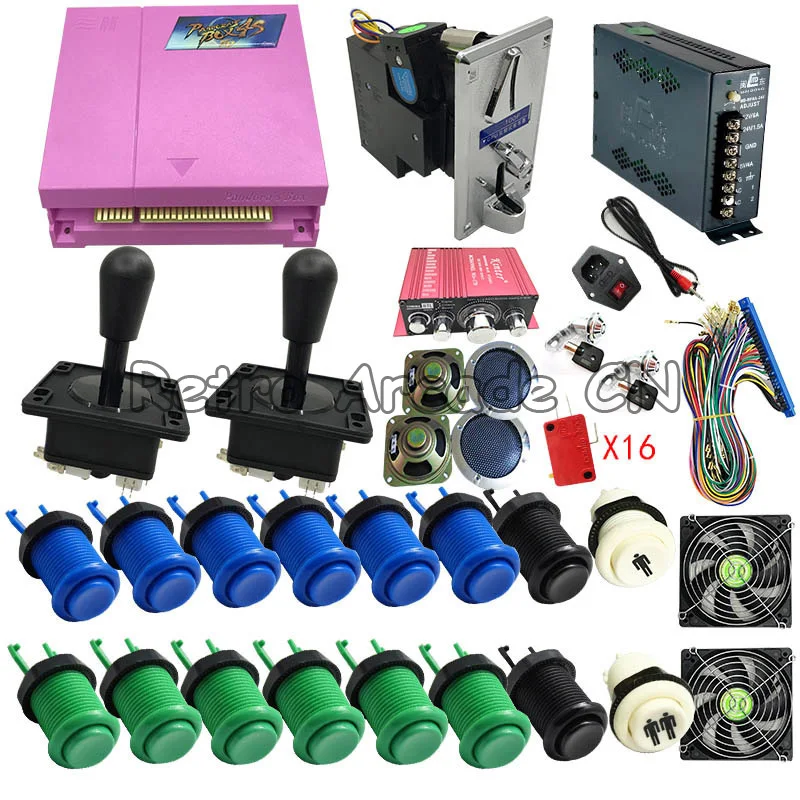 US $107.37 Arcade parts Bundles kit with Pandora Box 4S 815 in 1 upgraded version game board LED Joystick American Style Buttons coin mech