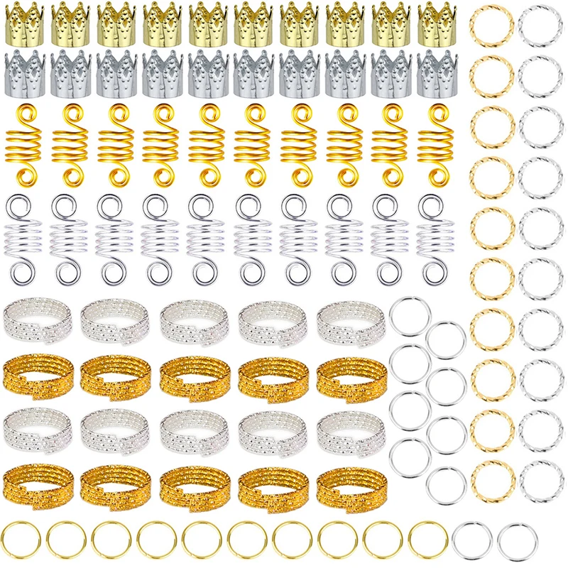 100 шт золотистый, серебристый, металлический волос кольца африканские клипсы для волос трубки косы ювелирные аксессуары дредлок украшения Dread бусины