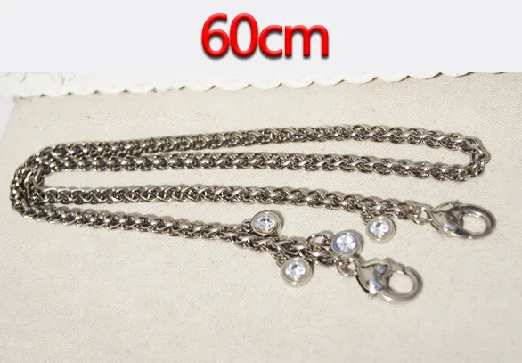 60cm silver Diy аксессуары 40 см-150 см Мода 6 мм Замена серебряной цепи Наплечные ремни для мини сумки, кошельки, клатч ручки для сумок - Цвет: 60cm silver
