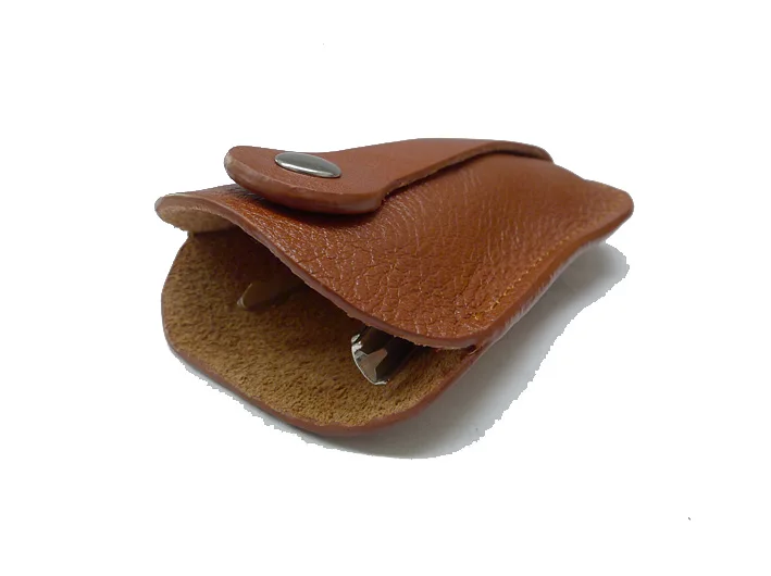 Genuine Leather Key Holder Ultra-thin Key Bag Small Key Organizer Pull-out Key Pouch Holding Six Keys Men Women