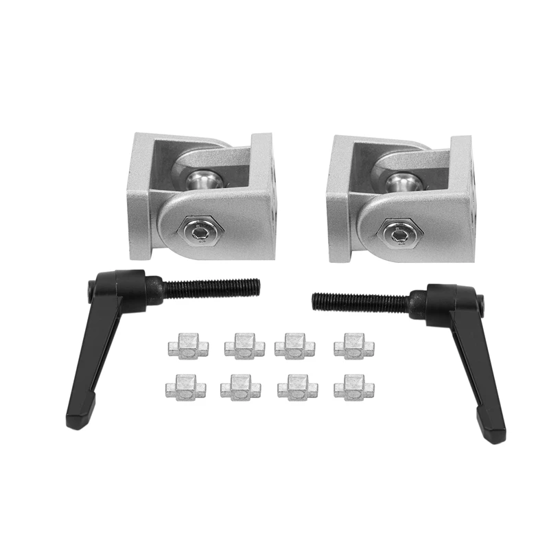

2Pcs Die Cast Aluminum Flexible Pivot Joint Connector With Handle Corner Hinge For Aluminum Extrusion Profile