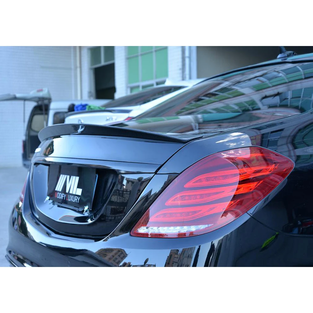 Для mecherdes Benz W222 S Class S400 S500 S600 S63 S65 AMG Sedan 4 двери 2014 2017 задний спойлер из углеродного