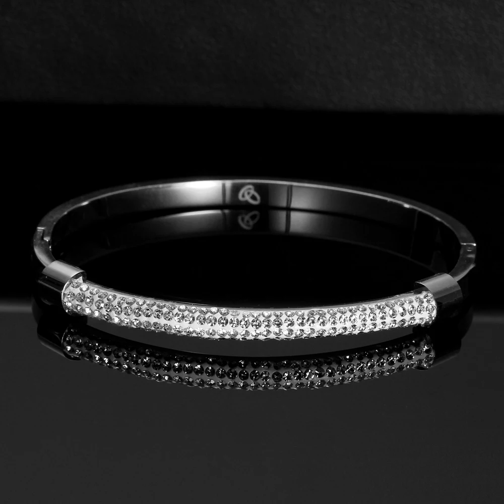 Bracelet Bangles Femme Crystal Jewelry Stainless Steel Cuff Bangles For Women bangle bracelet stainless steel bracelet crystal bracelets zircon bracelet zirconia bangle