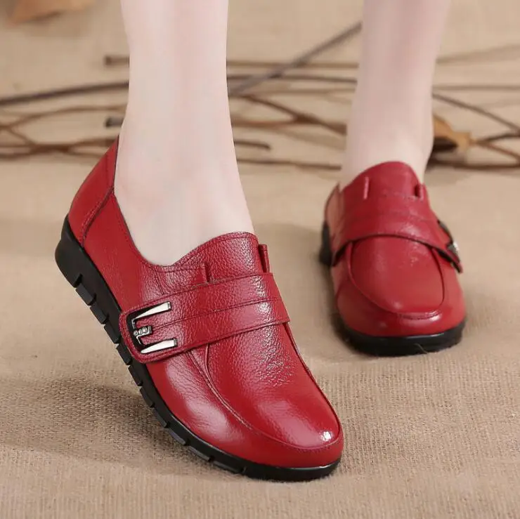 

Women Flats Summer Women Genuine Leather Shoes With Low Heels Slip On Casual Flat Shoes Women Loafers Soft Nurse Ballerina Shoes