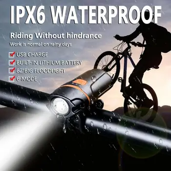 

Bike Light USB Rechargeable Waterproof 1200 Lumen Bicycle Front Light lamp Bike Headlight Cycling LED Flashlight lights Set