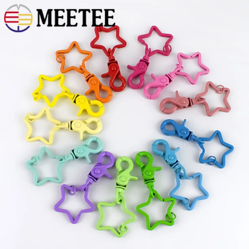 5/10 шт. Meetee 43 мм конфеты брелок Кольца для пряжки звезда брелок для ключей Разделение собака пряжки карабин Лобстер "сделай сам" брелок-подвеска