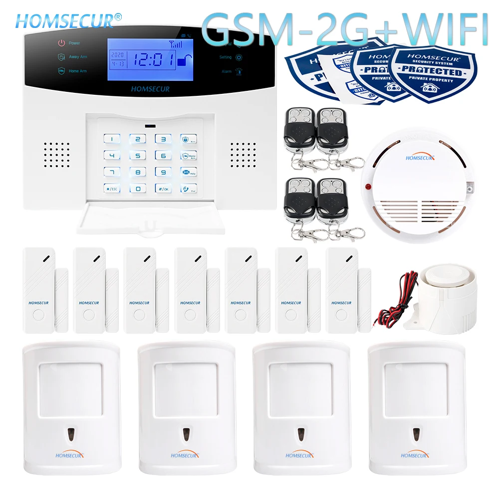HOMSECUR беспроводный и проводной Wi-Fi домашняя система охранной сигнализации
