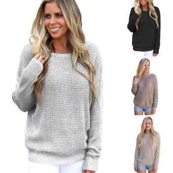 

Madam clothing OWLPRINCESS Winter New Style Solid Color Round-neck Long-sleeved Pullover Double Purpose Knitted Sweater