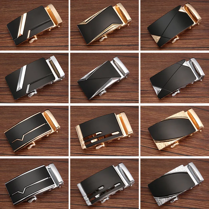 

New Fashion Luxury Glod Alloy Automatic Belt Buckles for Men's Leather Waist Belts Men Pants Buckles 3.5cm Ratchet Accessories