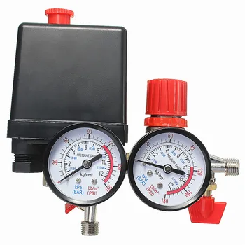 

240V AC Regulator Heavy Duty Air Compressor Pump Pressure Control Switch Air Pump Control Valve 0-180 Psi With Gauge