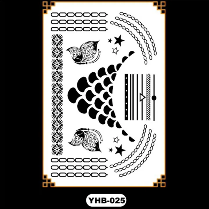 6   2pcs Women Black Lace Tattoo Stickers Waterproof Durable Hannah Sexy Fashion Tattoo Water Transfer Men Body Painting Sticker