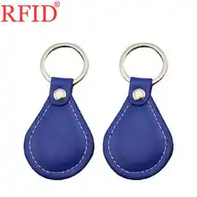 ID 125 кГц EM4100 45x66x7 мм только для чтения кожаные RFID брелоки маркеры бирки для связки ключей синяя карта контроля доступа Быстрая 10 шт