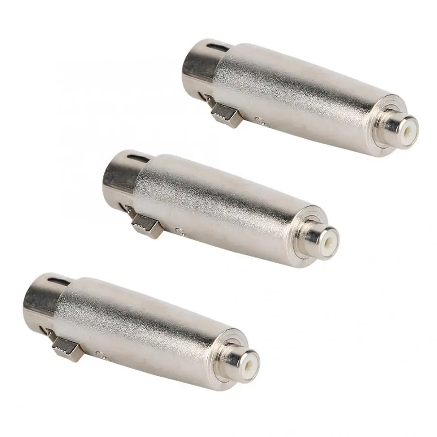 Разъем для наушников 3 шт. RCA Женский на 3-Pins XLR гнездовой разъем аудио разъем конверсионный адаптер цинковый металлический динамик терминал